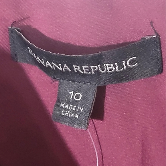 NWT BANANA REPUBLIC Wine Pleated Satin & Chiffon Dress - Picture 10 of 13